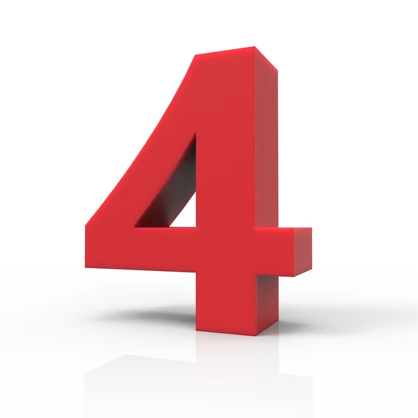 Right red number 4 — Stock Photo, Image