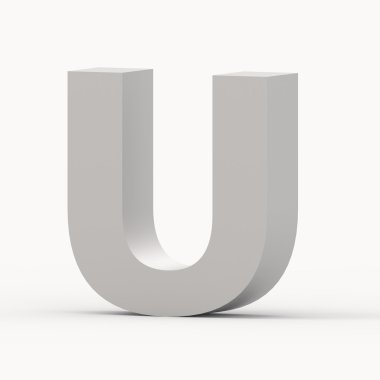 Mat gri yazı tipi U