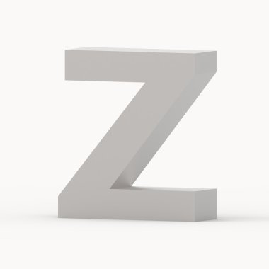 Mat gri yazı tipi Z