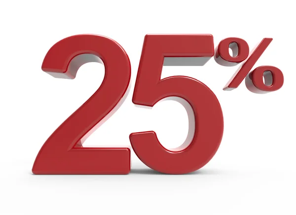 3D-weergave van het symbool van een 25% — Stockfoto