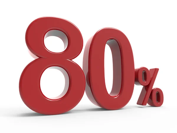 3D-weergave van het symbool van een 80% — Stockfoto