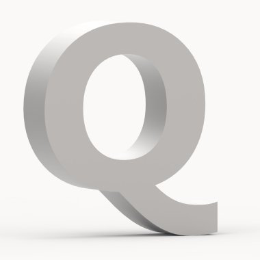 Mat gri yazı tipi Q