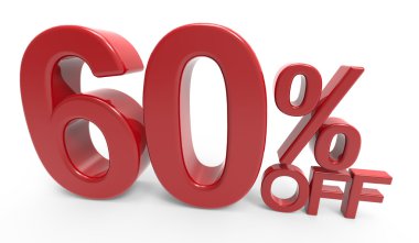 3D render sembol kapalı %60