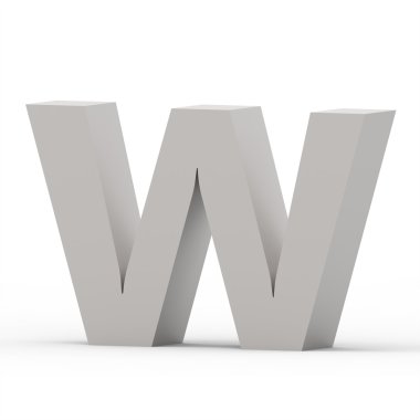 Mat gri yazı tipi W