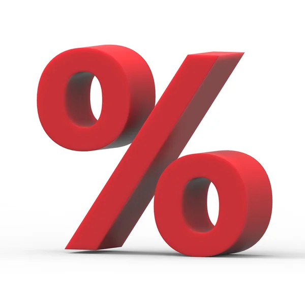 Red percent sign — Stock Photo, Image