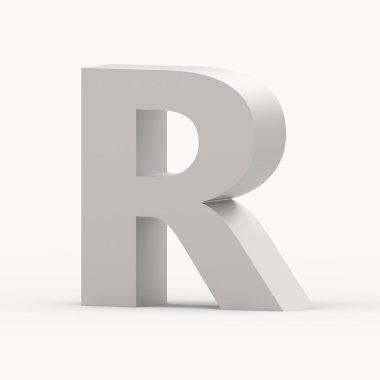 Mat gri yazı tipi R