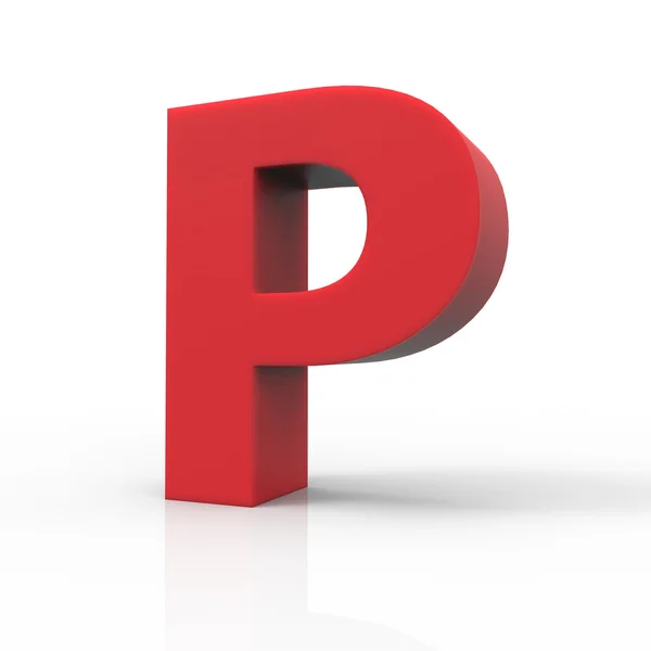 Pravá červená písmeno P — Stock fotografie
