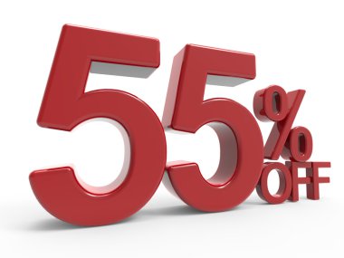 3D render sembol kapalı % 55
