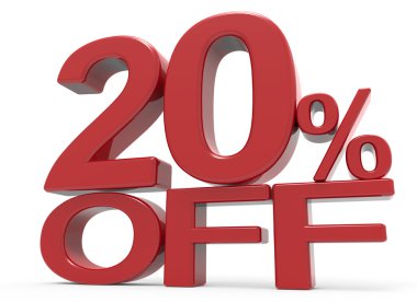 3D render sembol kapalı % 20