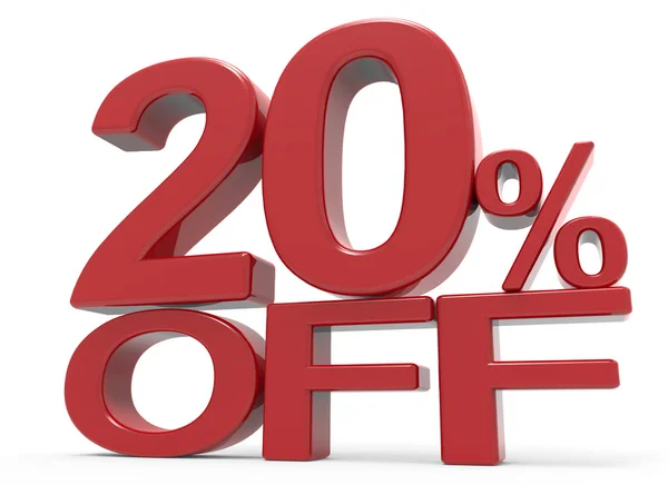 3d rendering of a 20% off symbol — Stock Photo, Image