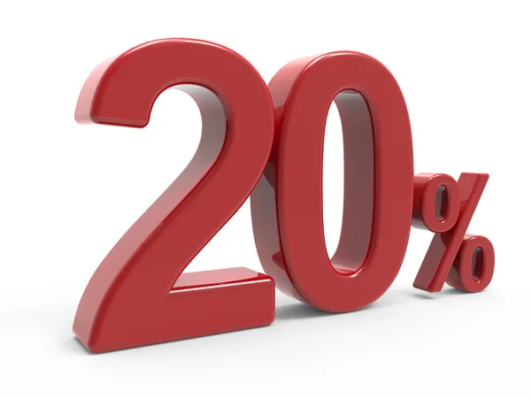 3D renderowania symbolu 20% — Zdjęcie stockowe