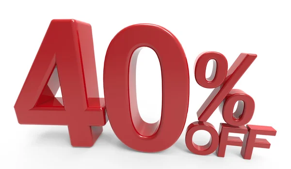 3D-weergave van een 40% korting op symbool — Stockfoto