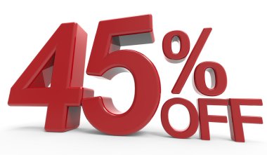 3D render sembol kapalı % 45