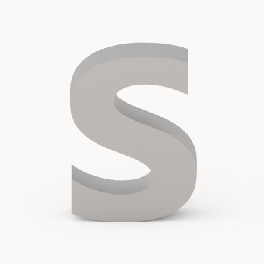 Mat gri yazı tipi S