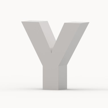 Mat gri yazı tipi Y