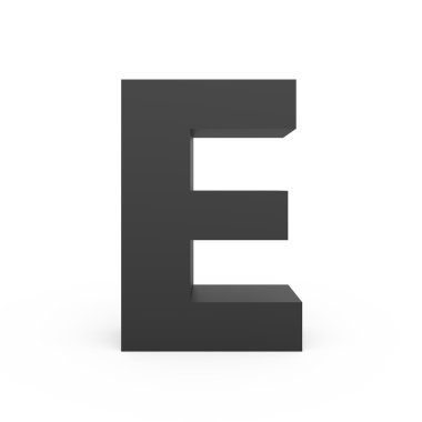 Koyu gri harf E