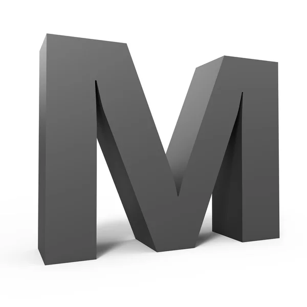 Grå bokstaven M — Stockfoto