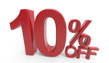 3D render sembol kapalı % 10