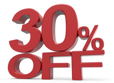 3D render sembol kapalı % 30