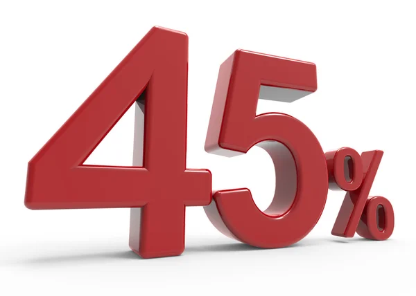 3D vykreslování symbolu 45 % — Stock fotografie