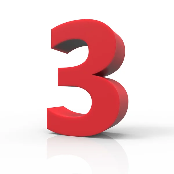 Right red number 3 — Stock Photo, Image