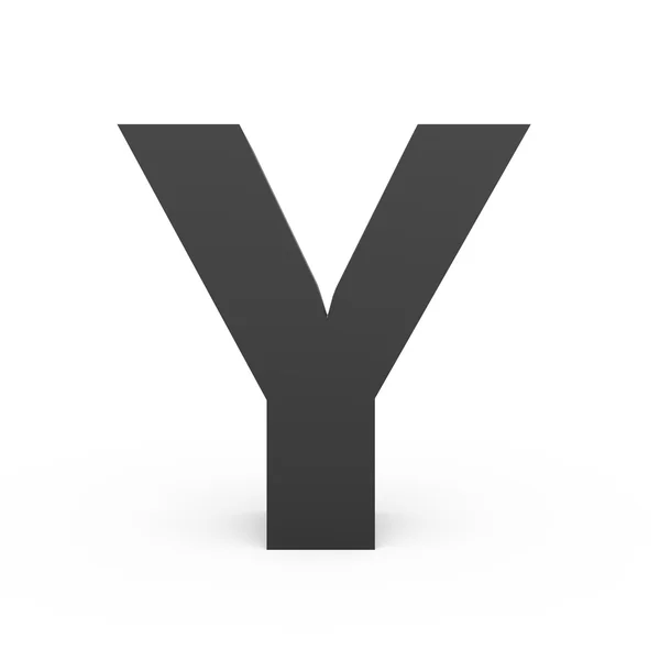 Mörk grå bokstaven Y — Stockfoto