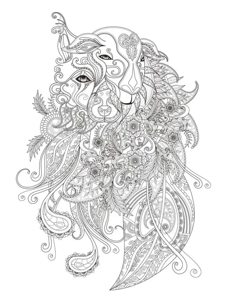 Fantasy adult coloring page — стоковый вектор