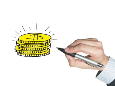 money drawn by hand clipart