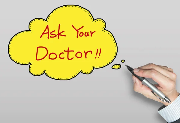 Pergunte ao seu médico escrito à mão — Fotografia de Stock