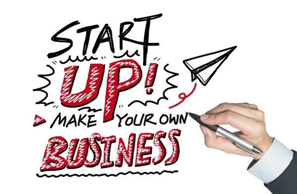 Start new business written by hand — Stock Photo, Image