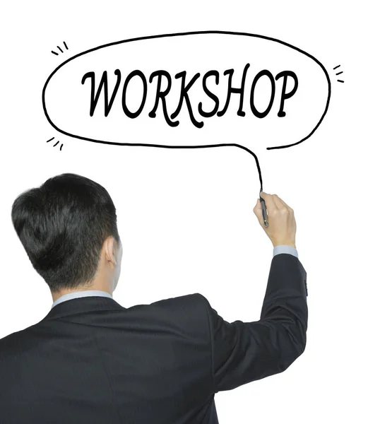 Workshop written by man — Stock Photo, Image