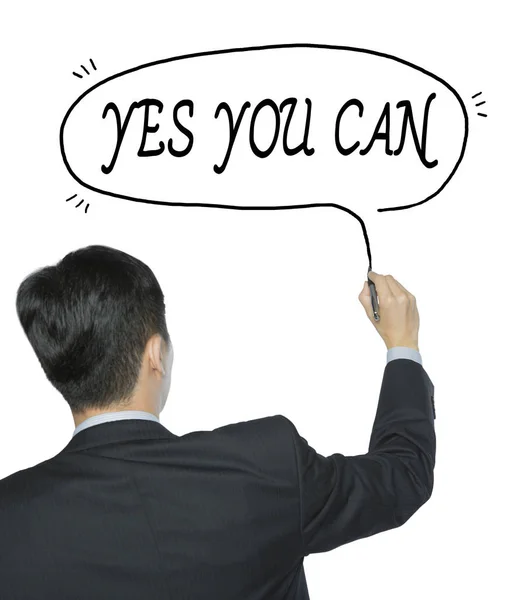 Yes you can written by man — Stock Photo, Image