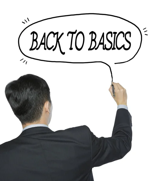 Back to basics written by man — Stock Photo, Image