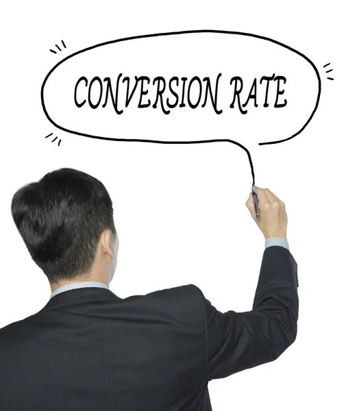 Conversion rate written by man — Stock Photo, Image