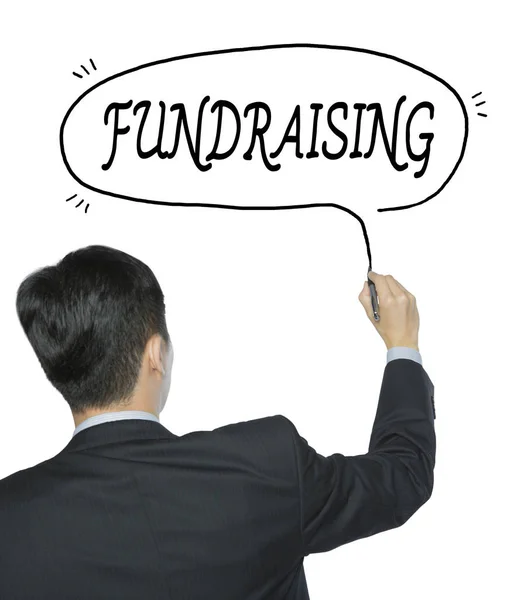 Fundraising written by man — Stock Photo, Image