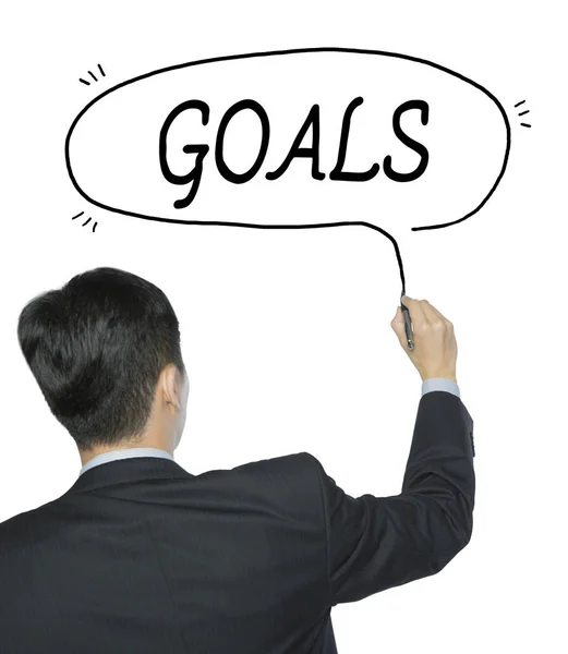 Goals written by man — Stock Photo, Image