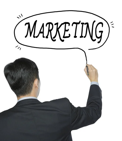 Marketing written by man — Stock Photo, Image