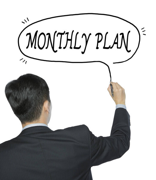 monthly plan written by man