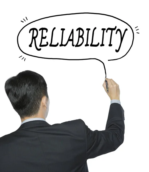 Reliability written by man — Stock Photo, Image