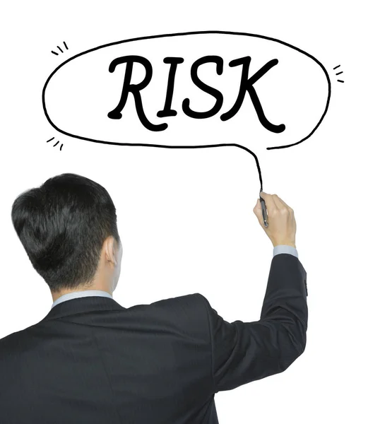 Risk written by man — Stock Photo, Image