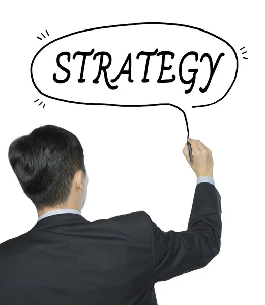 Strategy written by man — Stock Photo, Image