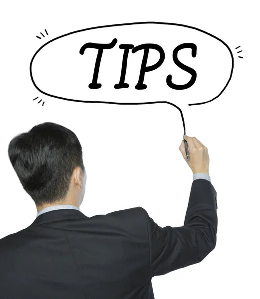 Tips written by man — Stock Photo, Image