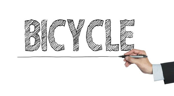 Bicycle written by hand — Stock Photo, Image