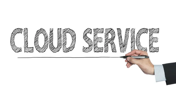 Kézzel írták Cloud szolgáltatás — Stock Fotó
