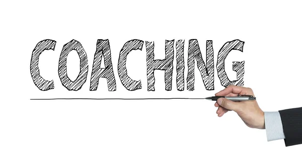 Coaching skrivna för hand — Stockfoto
