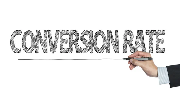 Conversion rate written by hand — Stock Photo, Image