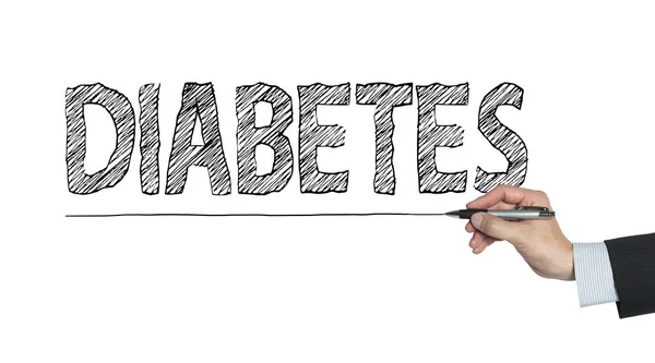 Diabetes met de hand geschreven — Stockfoto