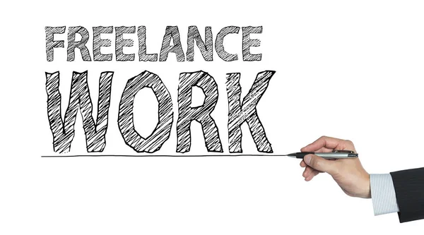 Trabalho freelance escrito à mão — Fotografia de Stock