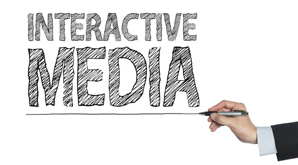 Interactive media written by hand — Stock Photo, Image