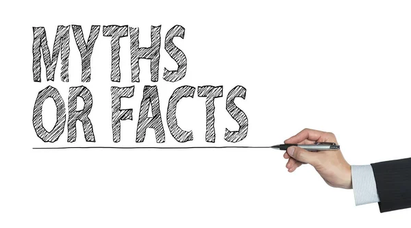 Mitos fakta ditulis dengan tangan — Stok Foto